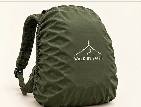 WALK BY FAITH Backpack Rain Cover in Olivgrün